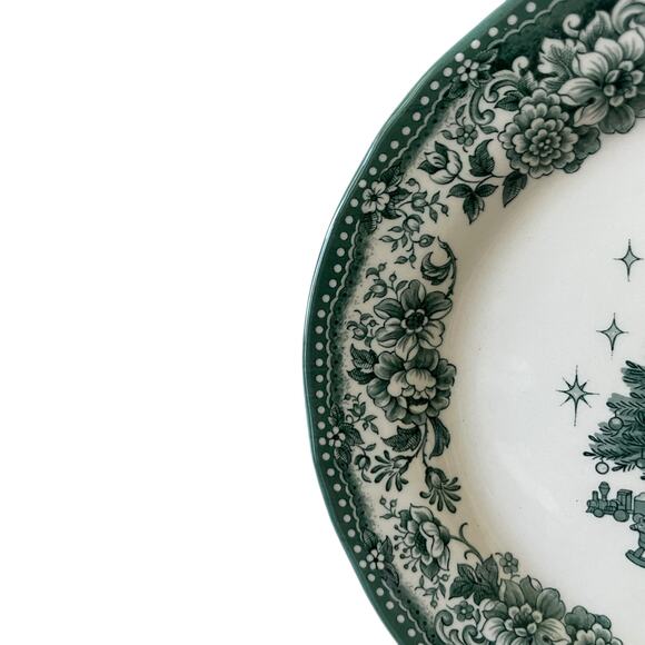 Legend Earthenware Christmas Tree Salad Plates 8.5in Set of 2 Green & Cream - Picture 10 of 10